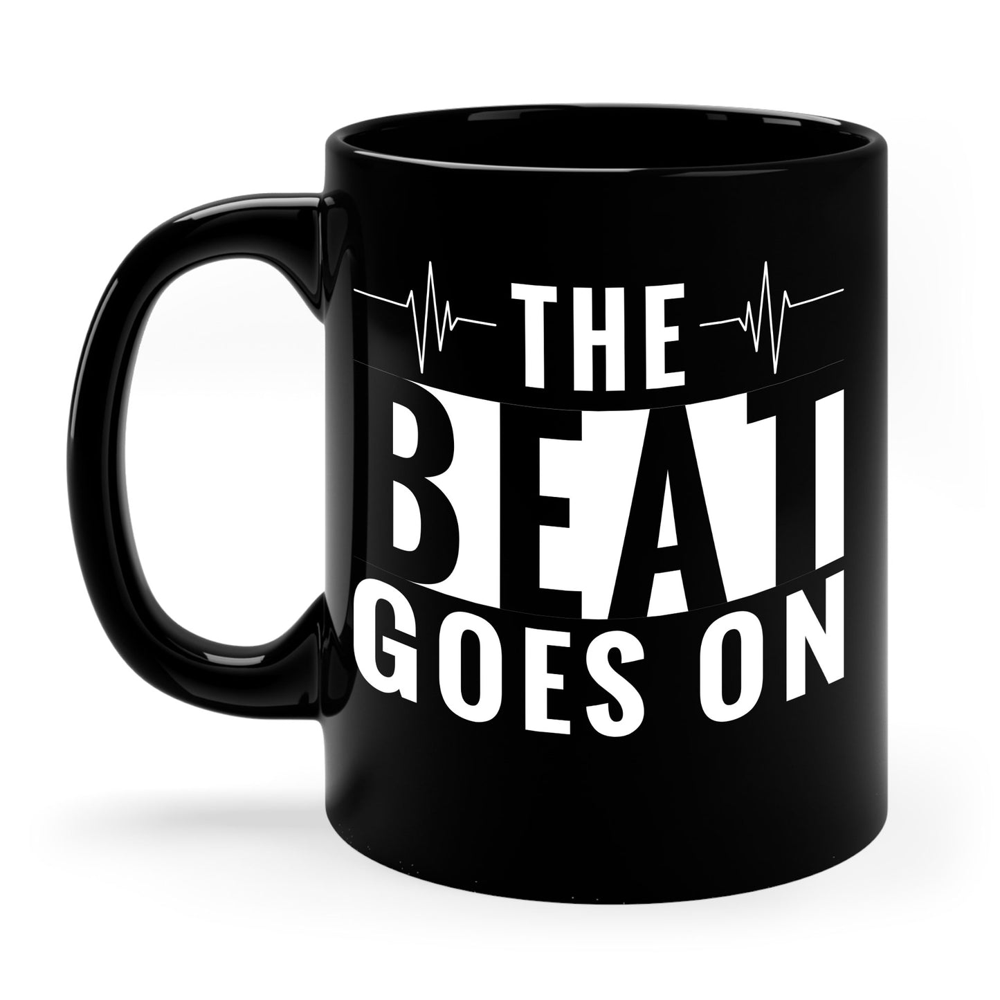 Funny Heartbeat Beat Goes On Heart Disease Awareness Coffee Mug For Men Women