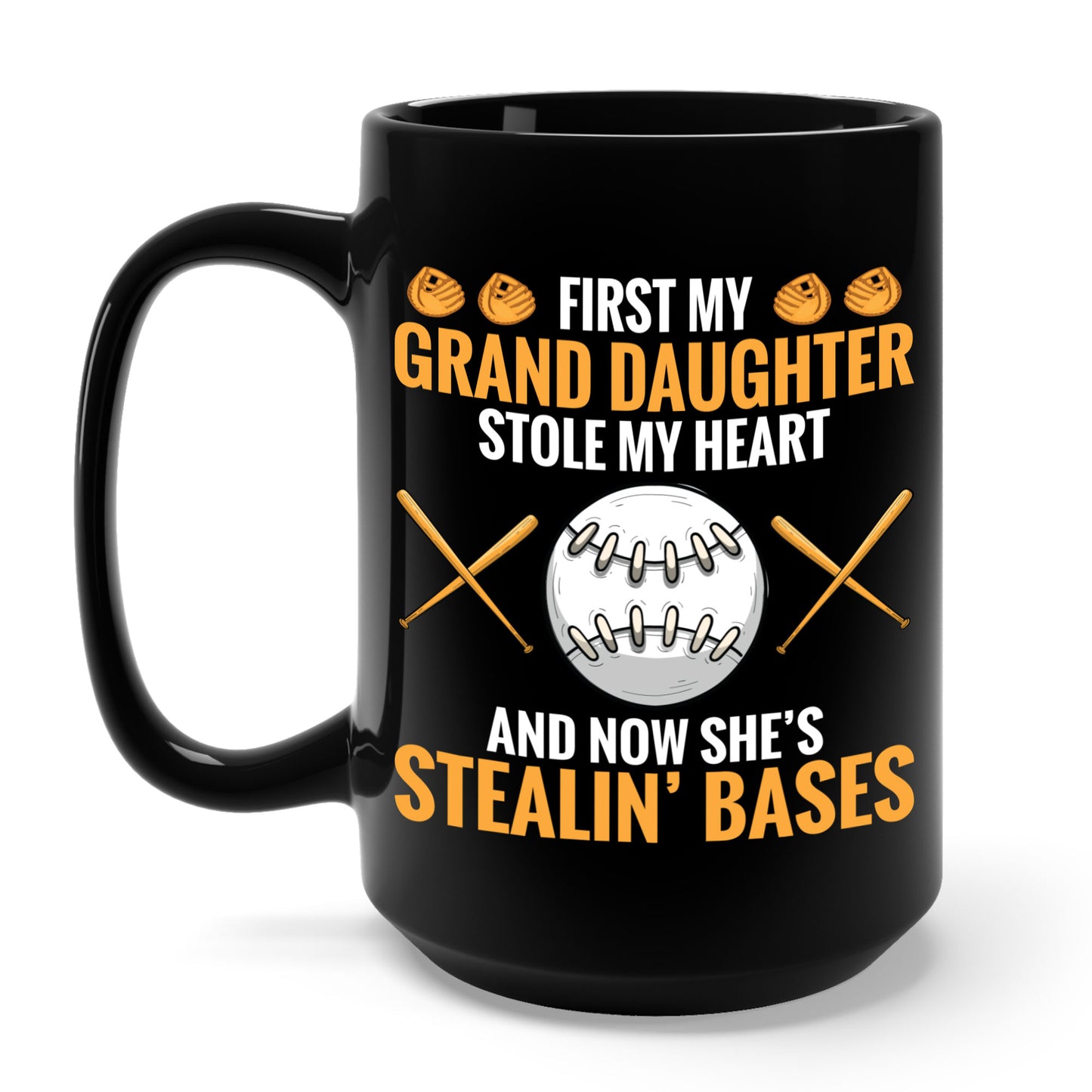 My Granddaughter Plays Softball Baseball Funny Grandparent Coffee Mug For Men Women