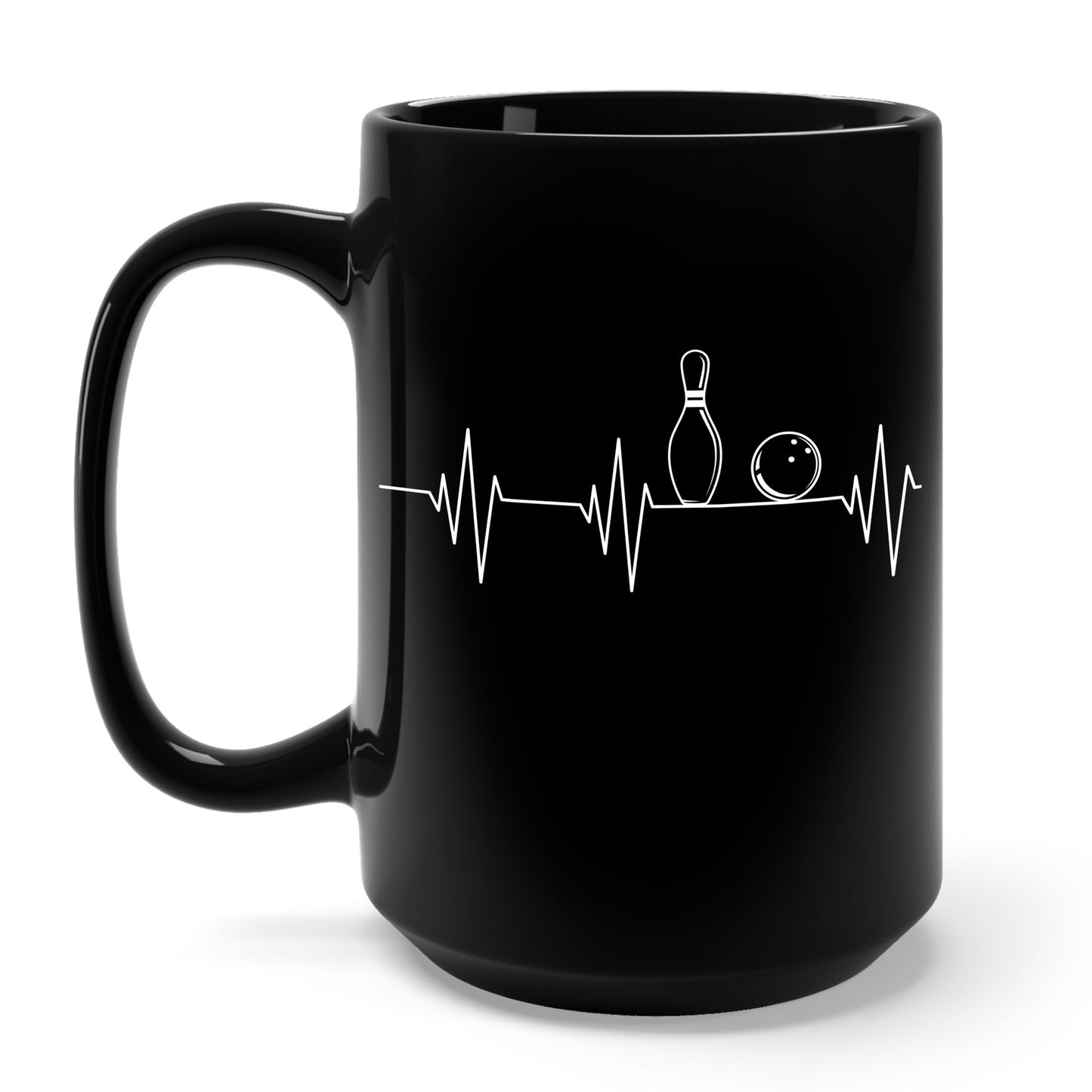 Funny Bowling Gift Cute EKG Bowlers League Coffee Mug For Men Women