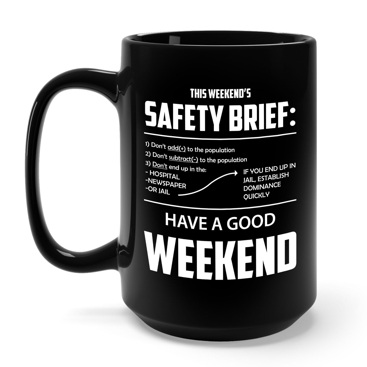 Funny This weekend's SAFETY BRIEF Coffee Mug For Men Women