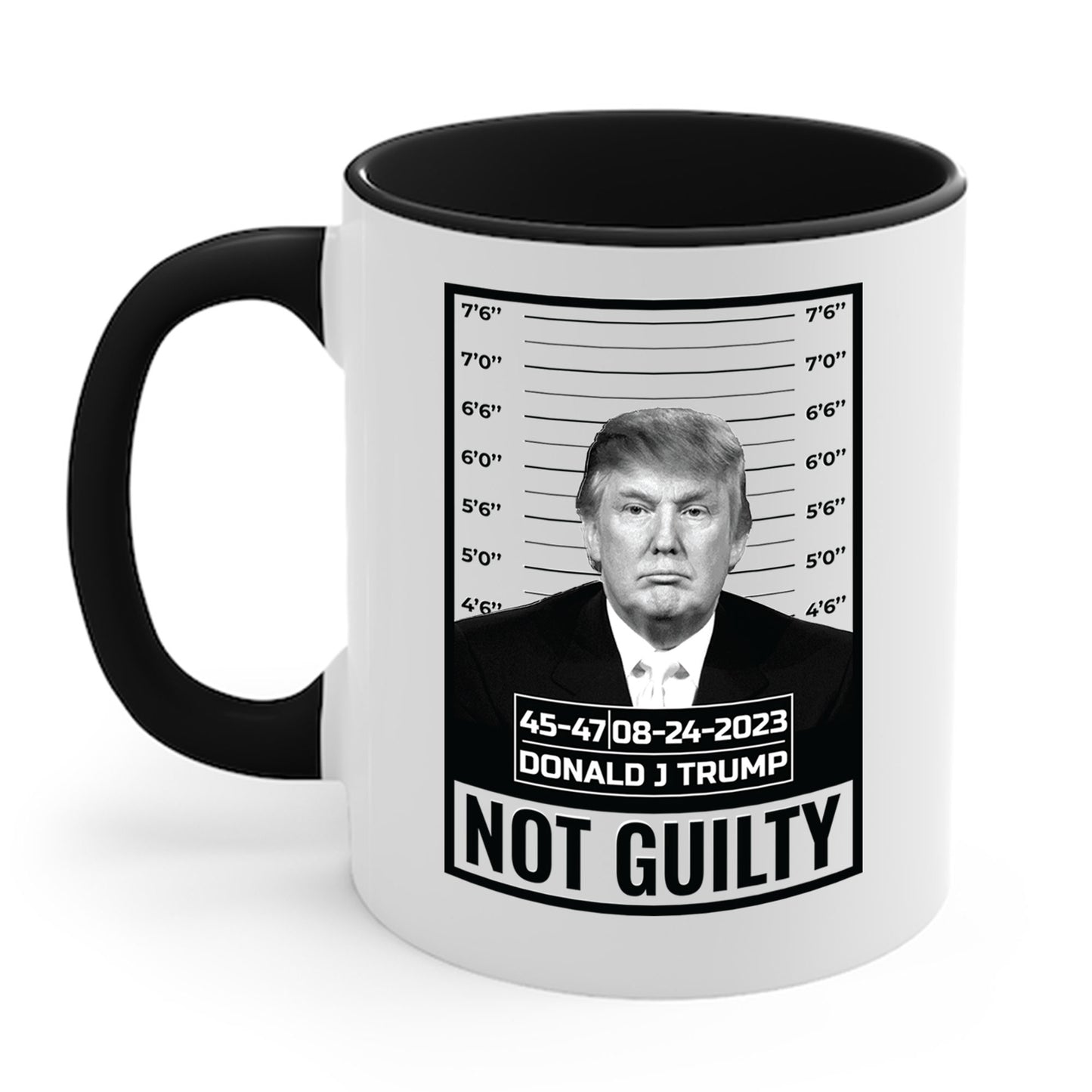 Donald Trump Police Mugshot Not Guilty President Legend 45 47 Coffee Mug For Men Women