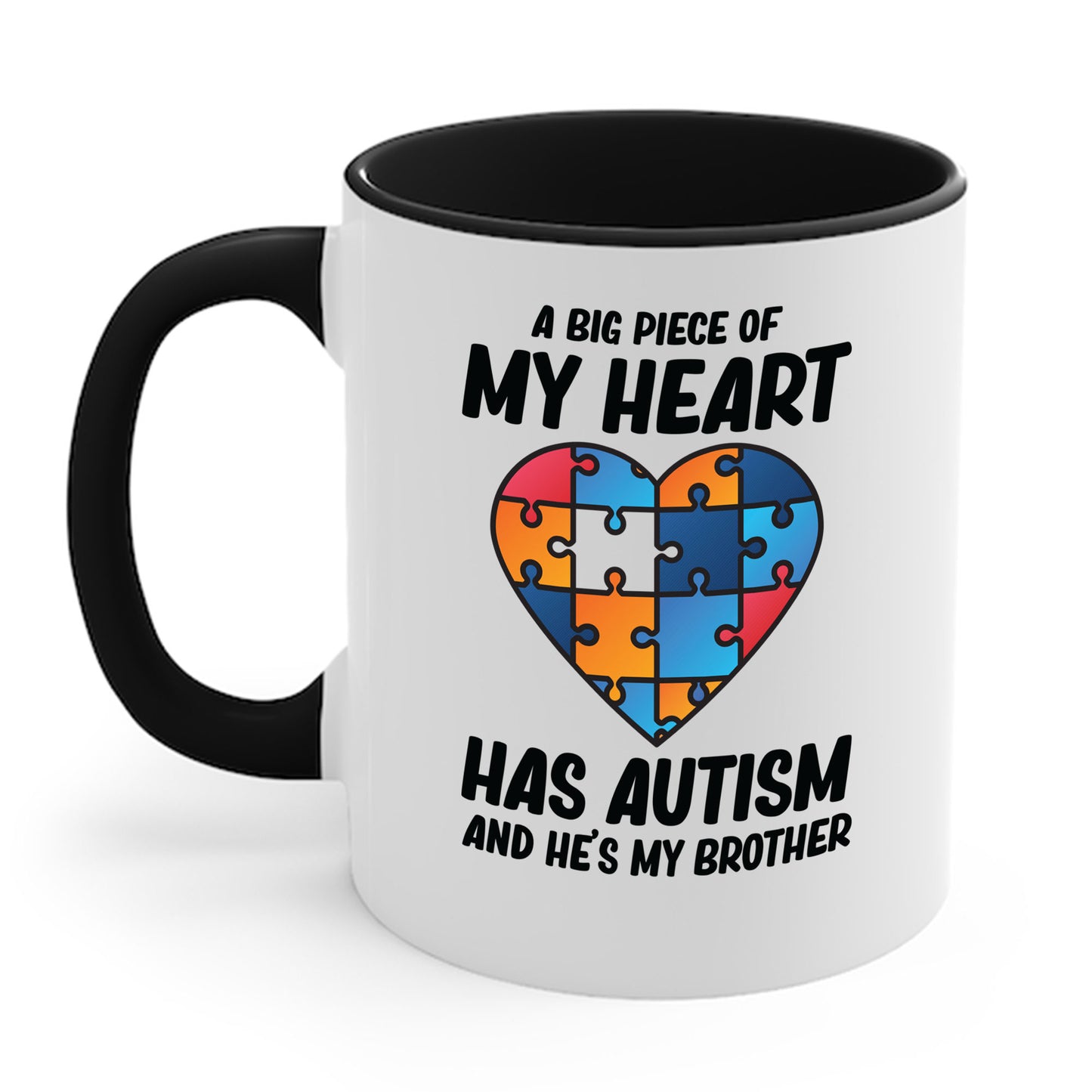 Big Peice Of My Heart Autism Awareness Sister Brother Autistic Kids Awareness Coffee Mug