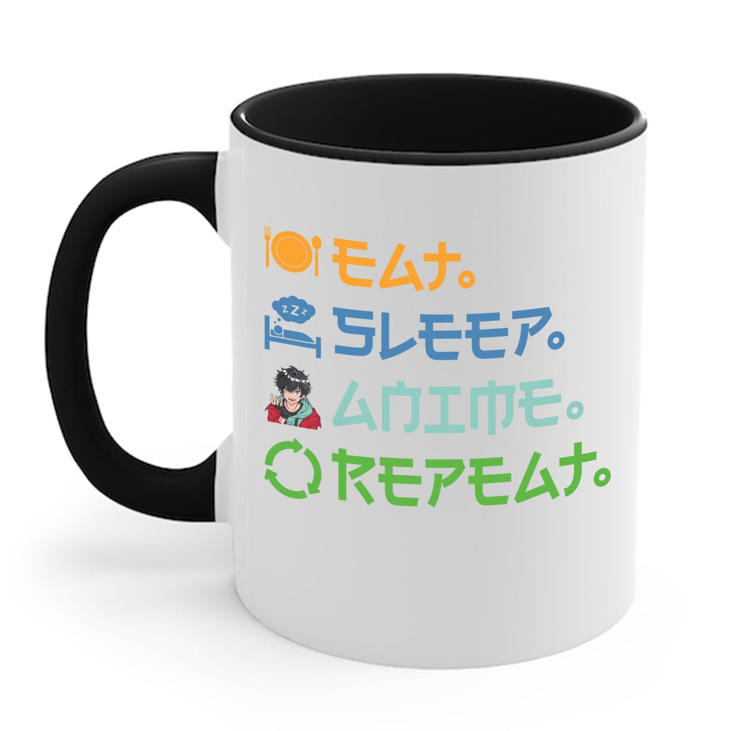 Eat Sleep Anime Repeat Funny Anime Lovers Coffee Mug For Men Women