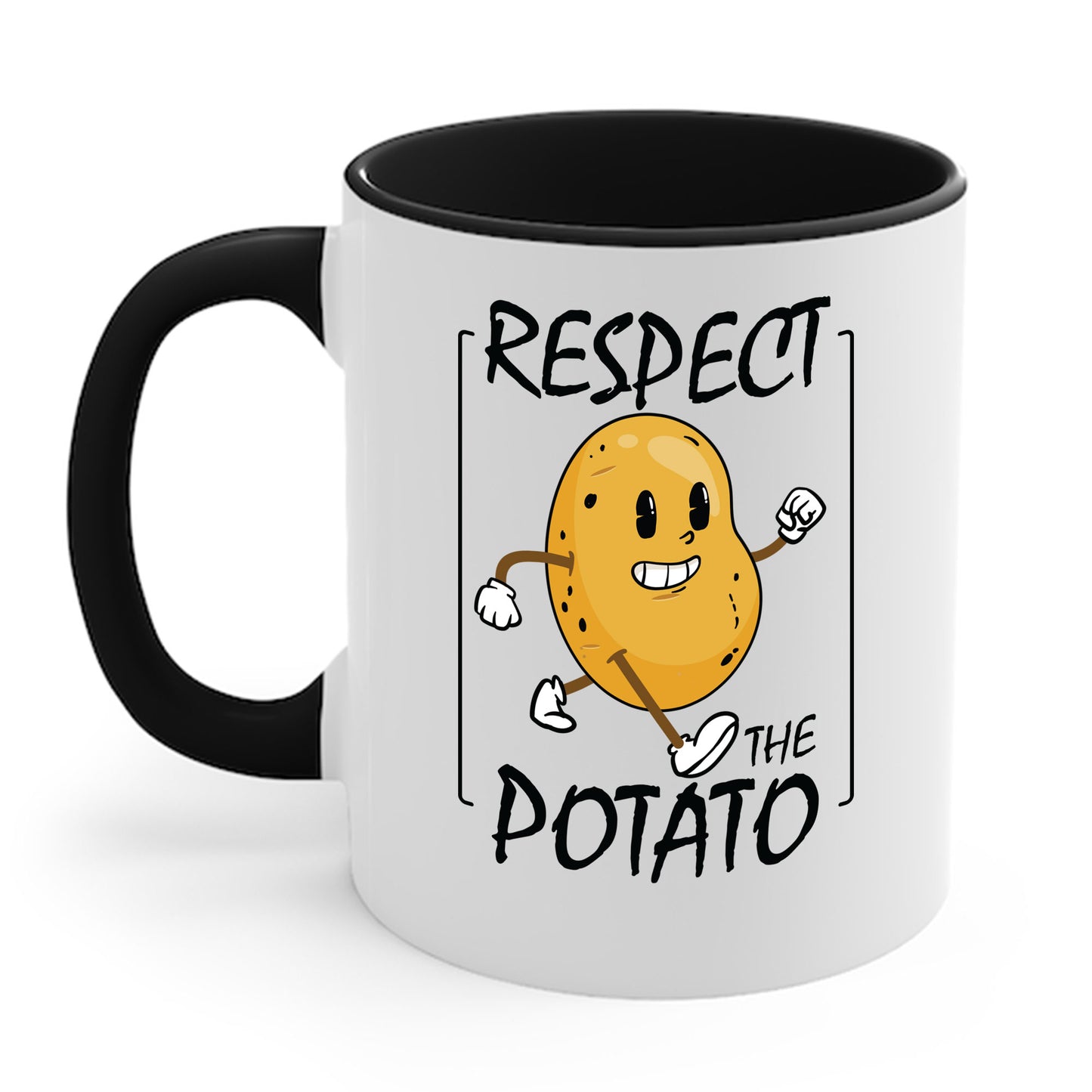 Funny Respect The Potato Gift Men Cute Root Vegetable Lovers Vegan Coffee Mug For Men Women