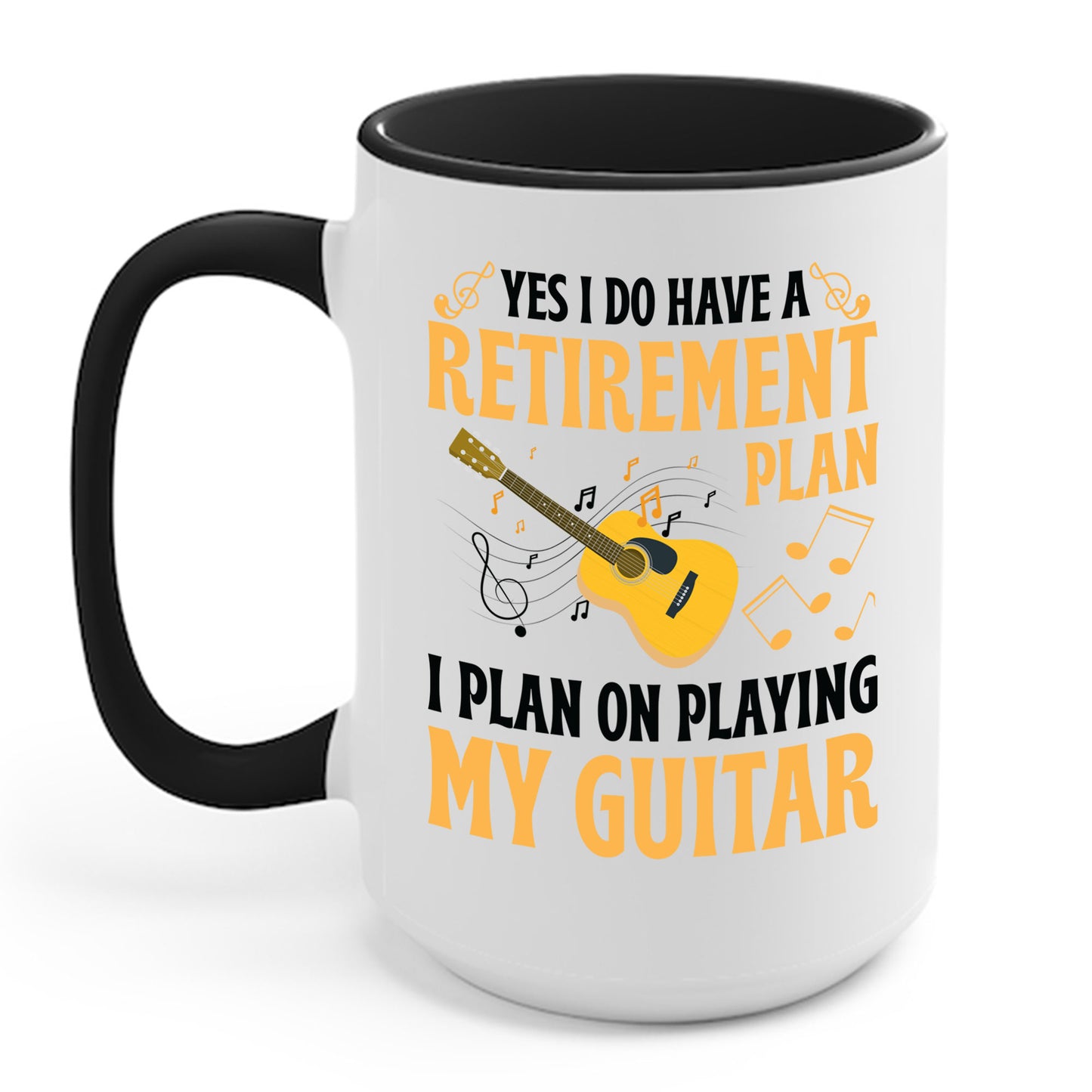 Retirement Plan Mug For Guitar Players Retired Grandpa Dad Coffeer Mug