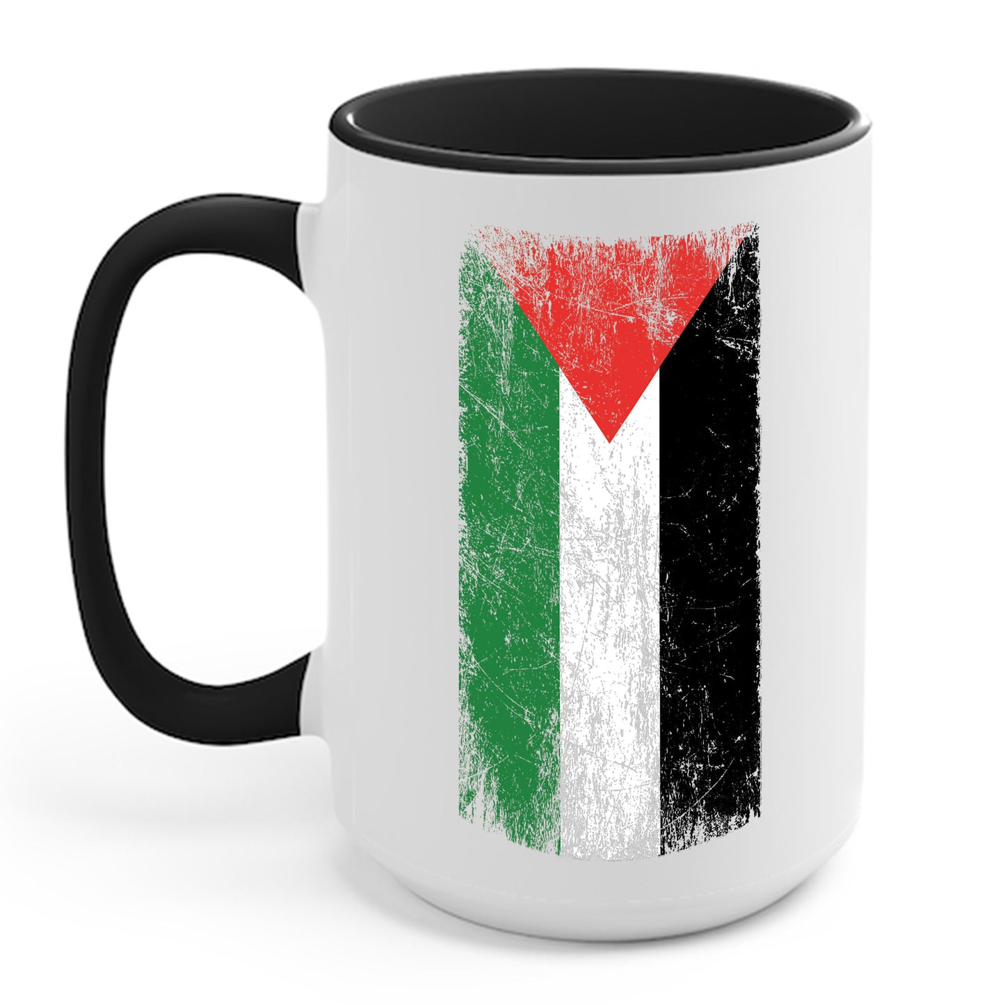 Distressed  Palestine Flag I love Palestine Gaza Vintage Coffee Mug For Men