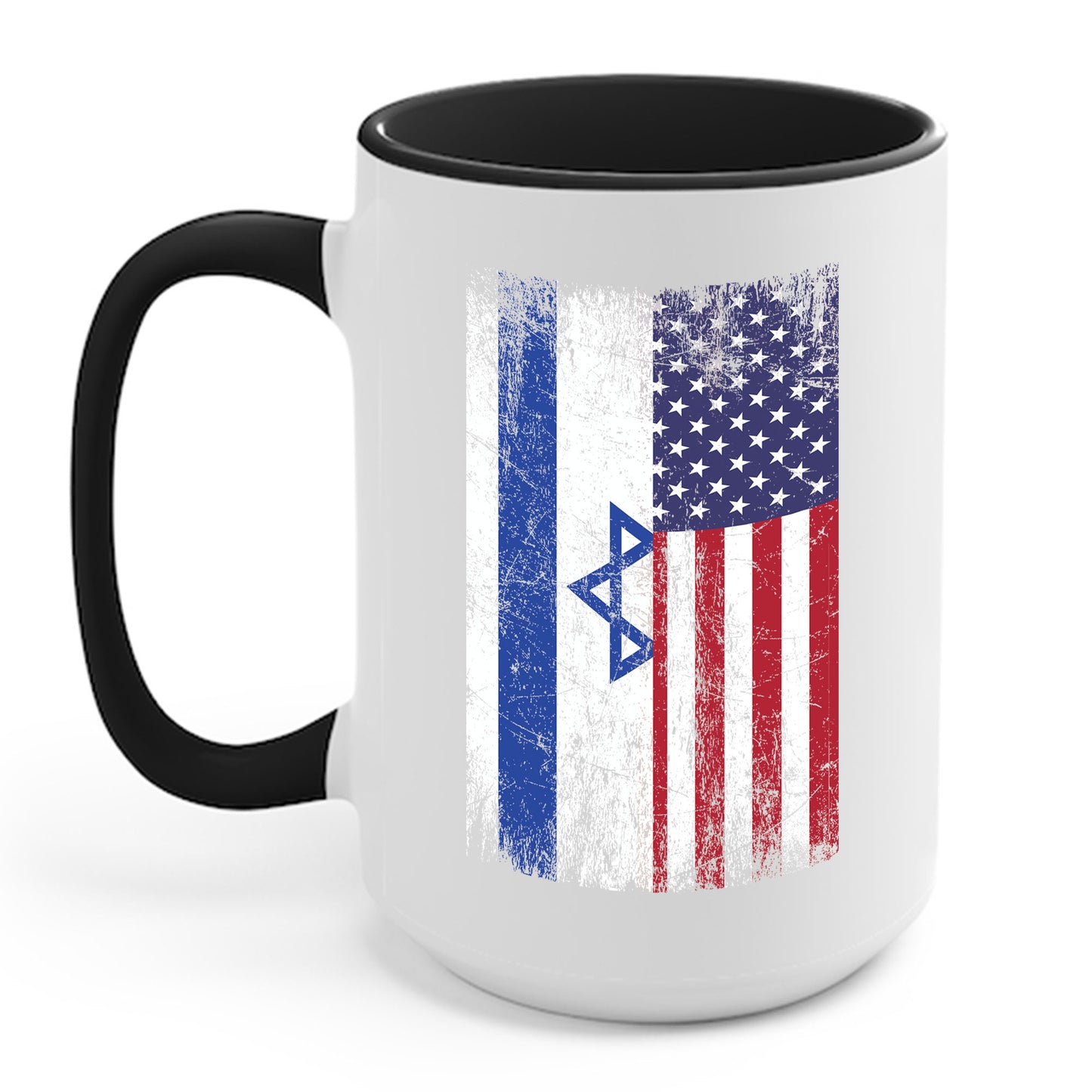 Israeli American USA Flag Coffee Mug Pride Israel USA Mug For Men Women