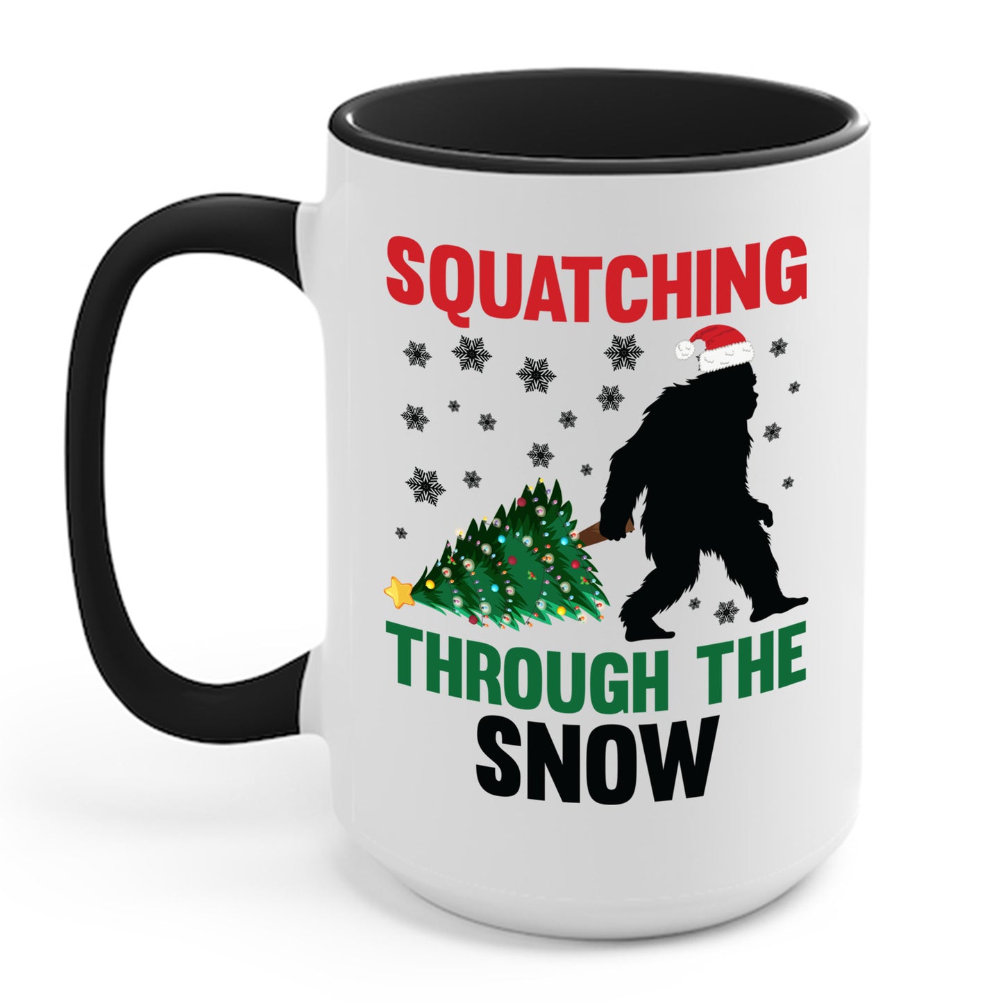 Squatching Through The Snow Funny Bigfoot Christmas Sasquatch Coffee Mug