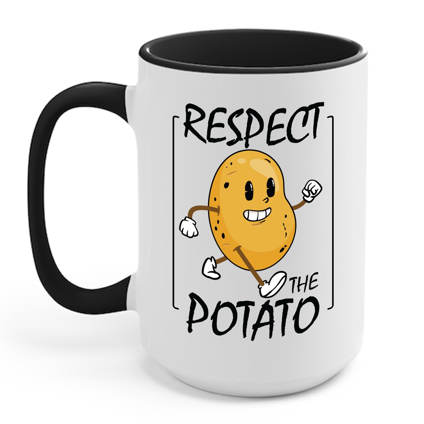 Funny Respect The Potato Gift Men Cute Root Vegetable Lovers Vegan Coffee Mug For Men Women