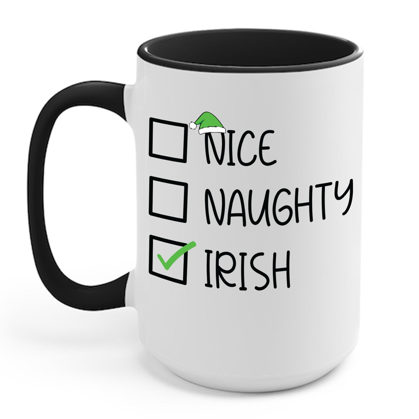 Nice Naughty Irish Christmas Ireland Heritage Roots St Patricks Day Coffee Mug For Men Women