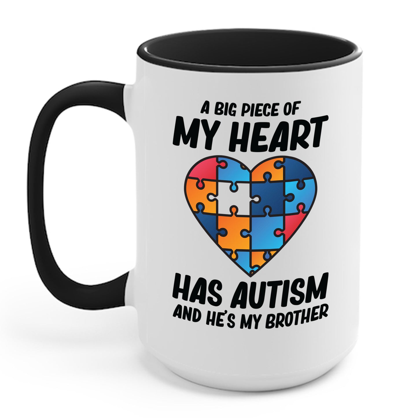 Big Peice Of My Heart Autism Awareness Sister Brother Autistic Kids Awareness Coffee Mug