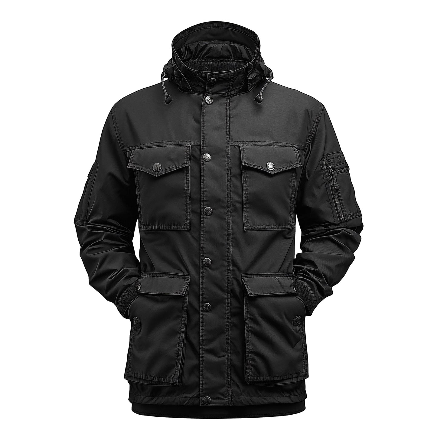 Mens Field Jacket Classic M-65 Field Jackets For Men Hip-Length Large Exterior Pockets Hooded Outdoor Durable Materials Nylon Winter Jacket