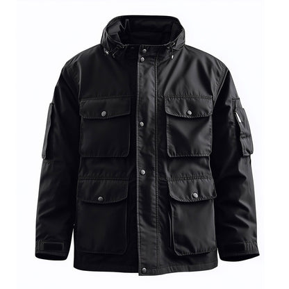 Mens Field Jacket Classic M-65 Field Jackets Hip-Length Large Exterior Pockets Hooded Outdoor Durable Materials Nylon Winter Jacket