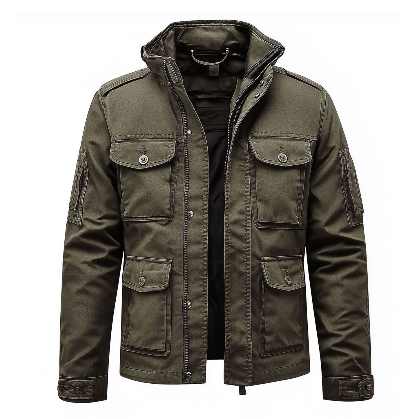 Mens Field Jacket Classic M-65 Field Jackets Hip-Length Large Exterior Pockets Military Hooded Outdoor Durable Materials Nylon Winter Jacket