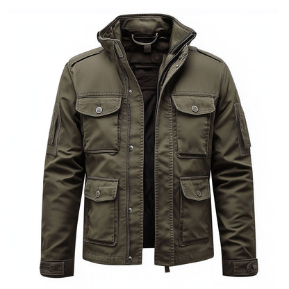 Mens Field Jacket Classic M-65 Field Jackets Hip-Length Large Exterior Pockets Military Hooded Outdoor Durable Materials Nylon Winter Jacket