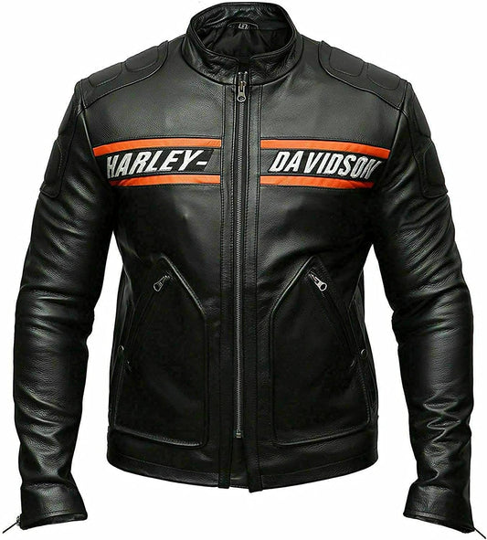 Bill Goldberg Black Biker Harley Leather Jacket for Men HD Davidson Faux & Leather Motorcycle Jacket