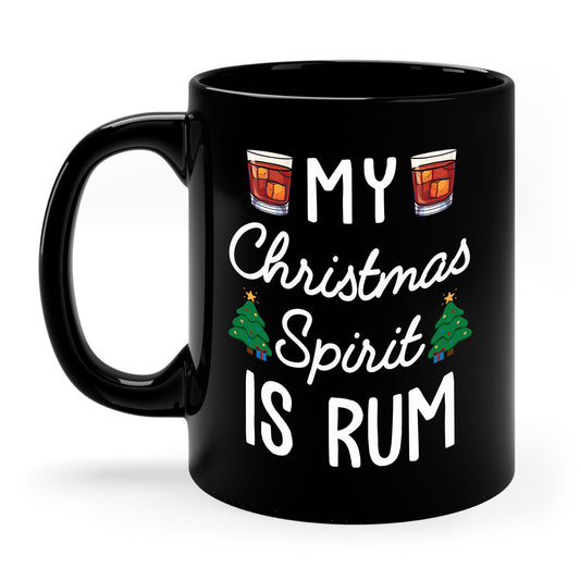 My Christmas Spirit Is Rum Party Funny Xmas Winter Women Men Adults Coffee Mug