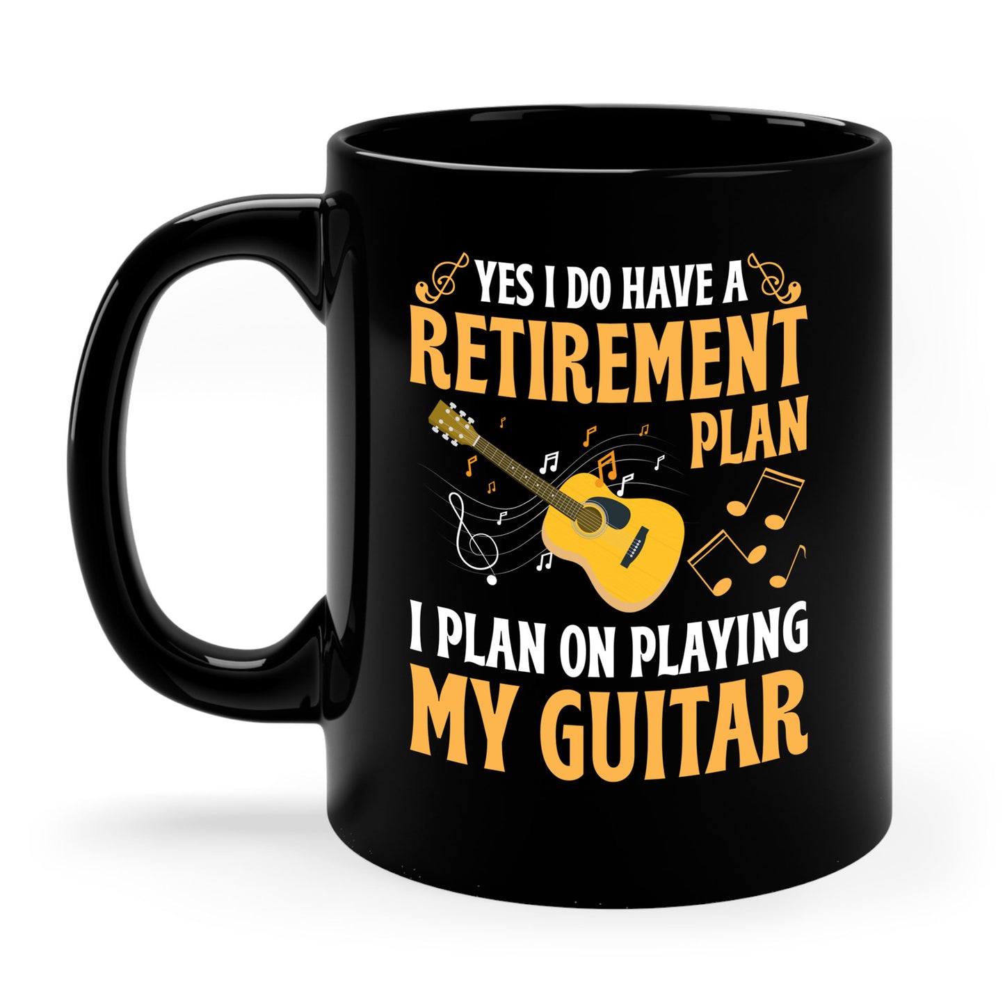 Retirement Plan Mug For Guitar Players Retired Grandpa Dad Coffeer Mug