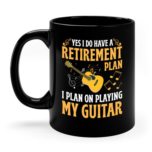 Retirement Plan Mug For Guitar Players Retired Grandpa Dad Coffeer Mug