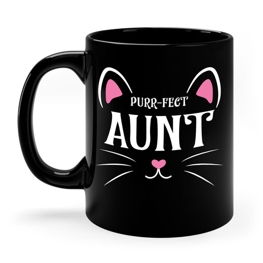 PURR-FECT Aunt Funny Cat Lover Cute Funny Kitten Coffee Mug Gift For Men Women