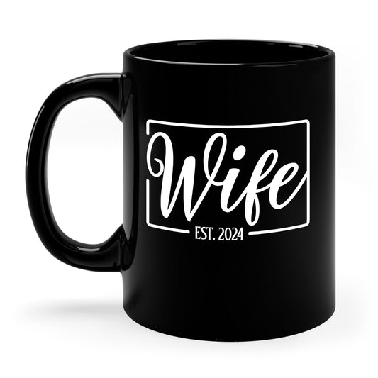 Wife Est 2024 Just Married Honeymoon Wedding Couples Coffee Mug For Women