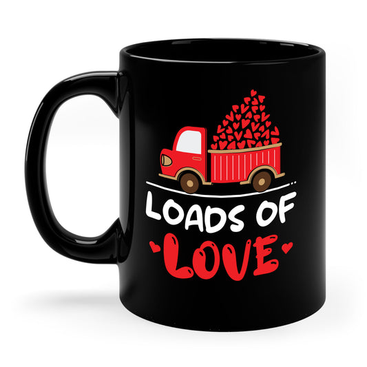 Funny Loads of Love Tractor Cute Valentines Day Truck Coffee Mug