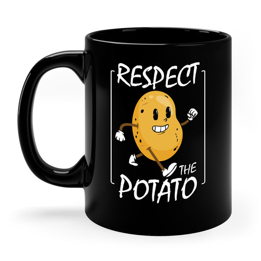 Funny Respect The Potato Gift Men Cute Root Vegetable Lovers Vegan Coffee Mug For Men Women