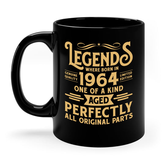 60th Birthday Tee 60 Years Old Vintage Legends Funny Born In 1964 Coffee Mug For Men Women