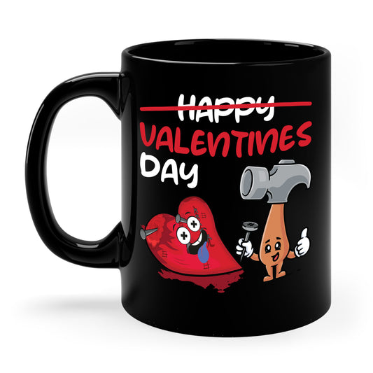 Funny Anti Valentines Day Gift Carpentor Cupid Heart Hammer Nails Coffee Mug For Men Women