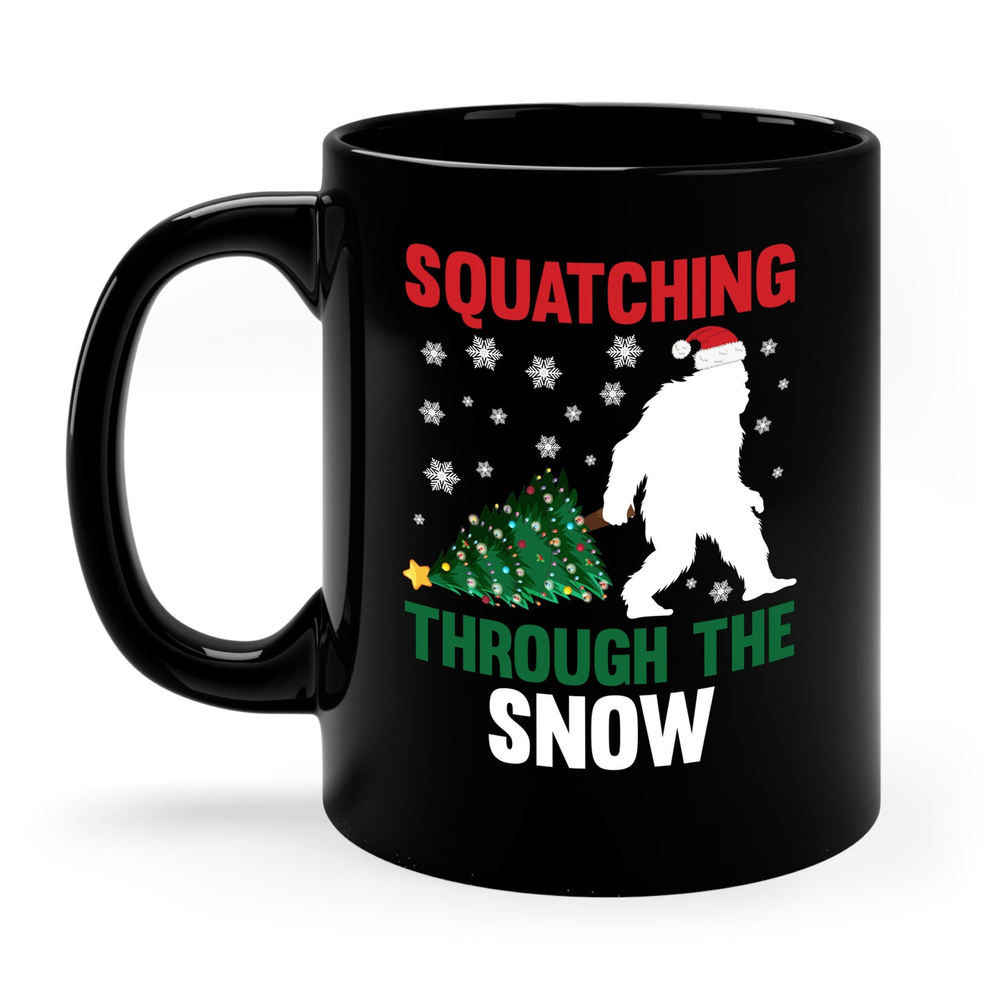 Squatching Through The Snow Funny Bigfoot Christmas Sasquatch Coffee Mug