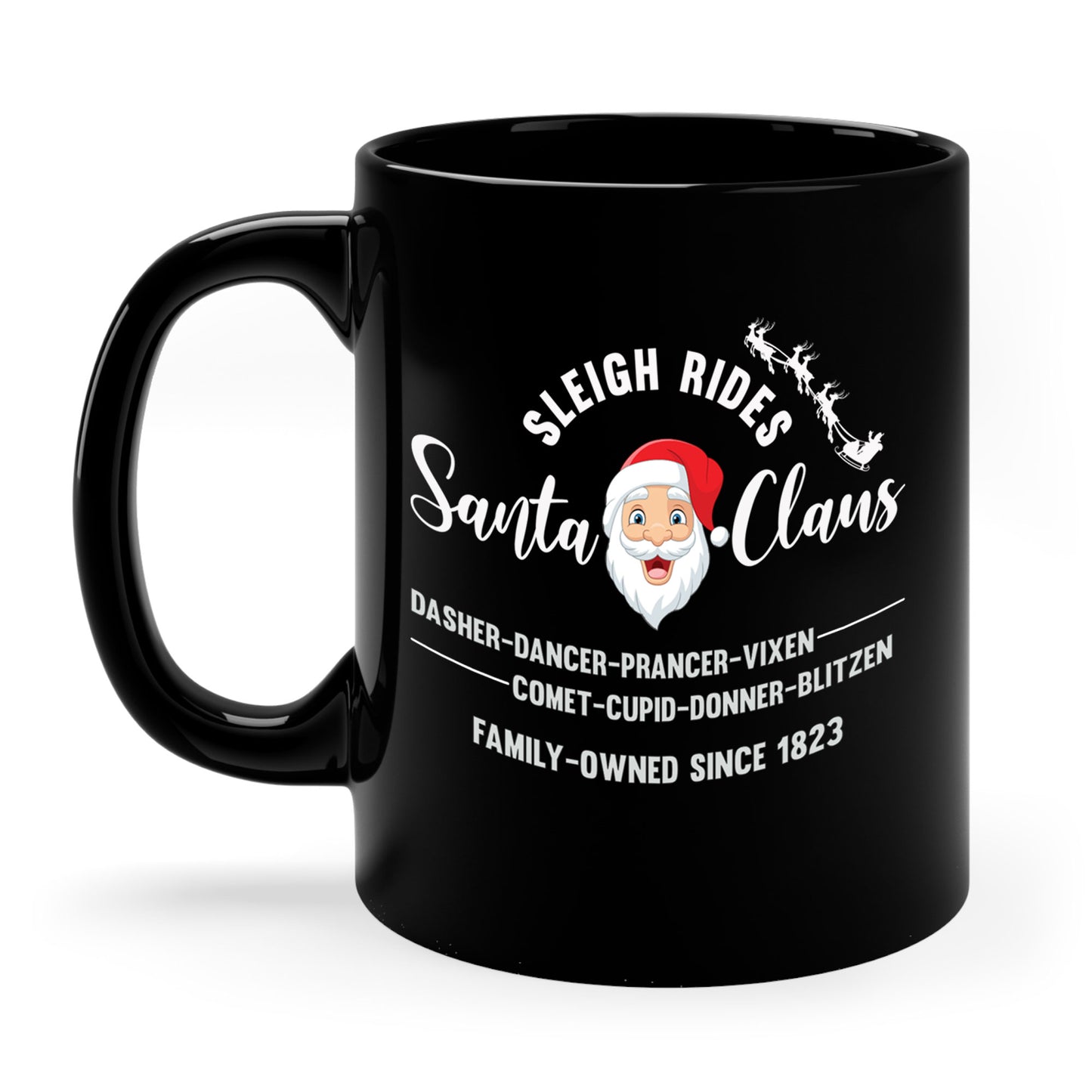 Vintage Santa Sleigh Rides Reindeer Retro Christmas Coffee Mug For Men Women