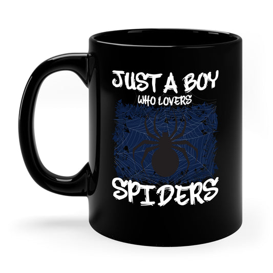 Just A Boy Who Loves Spiders Retro Spider Lover Coffee Mug For Men Kids