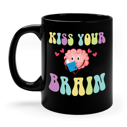 Funny Back To School Kiss Your Brain Cute Teacher Appreciation Coffee Mug For Men Women