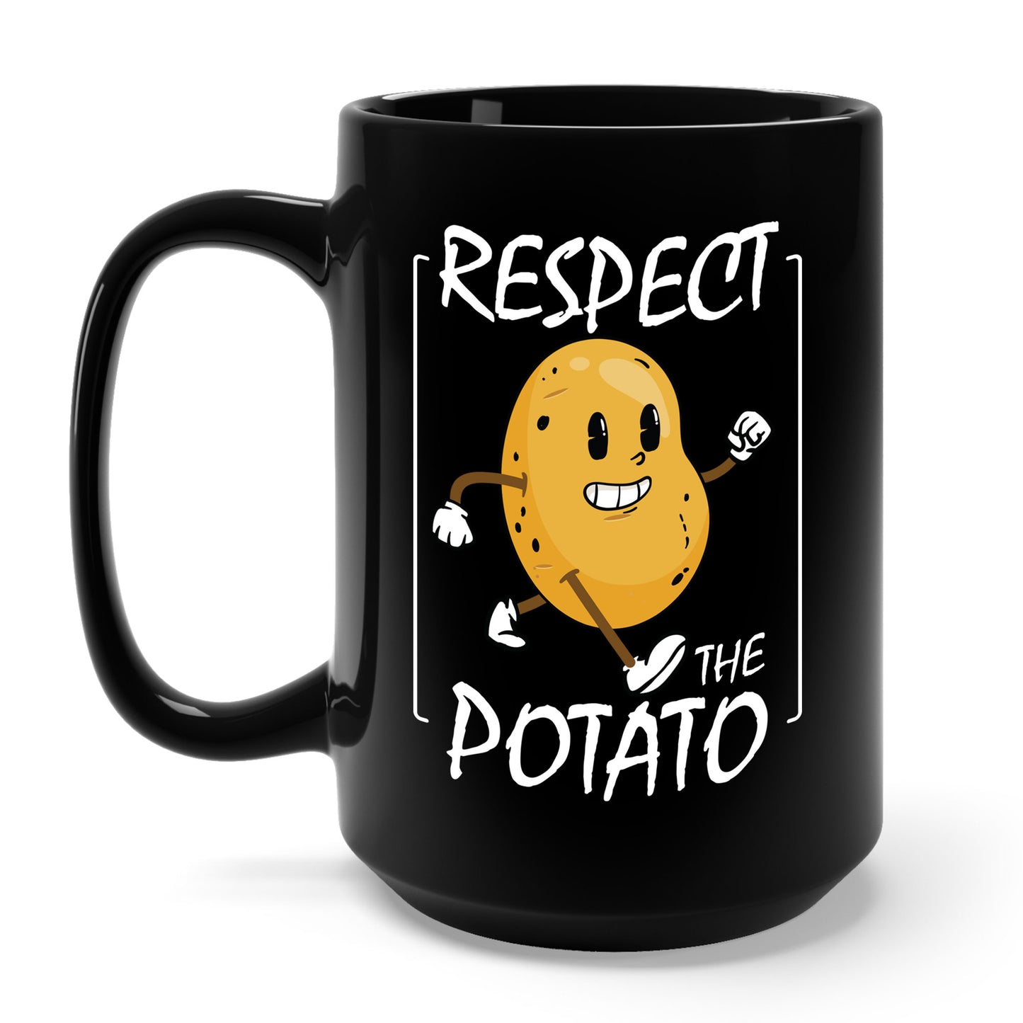 Funny Respect The Potato Gift Men Cute Root Vegetable Lovers Vegan Coffee Mug For Men Women