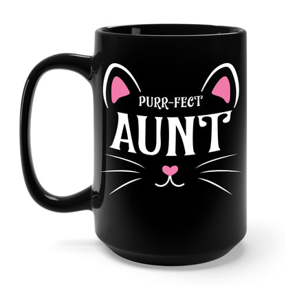 PURR-FECT Aunt Funny Cat Lover Cute Funny Kitten Coffee Mug Gift For Men Women