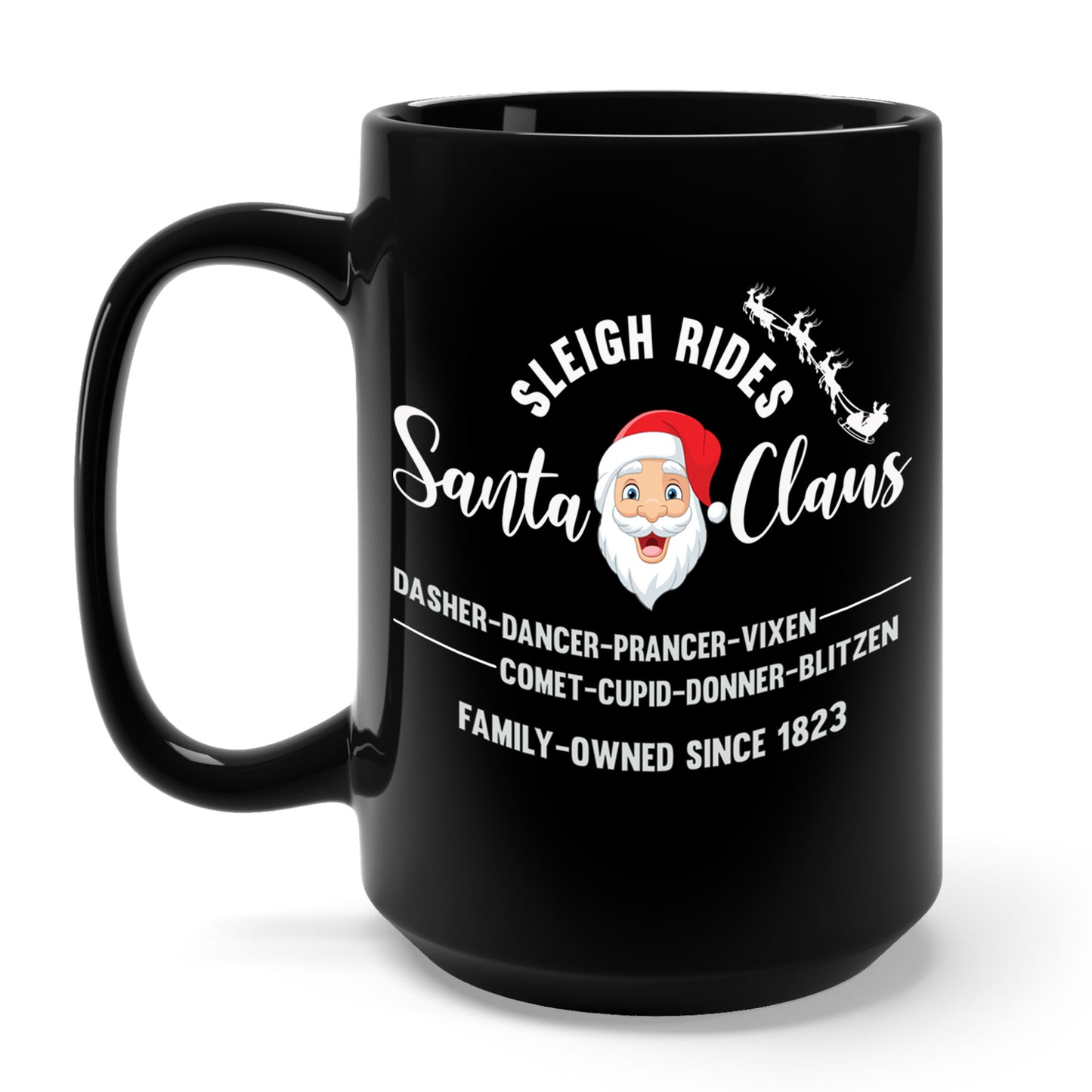 Vintage Santa Sleigh Rides Reindeer Retro Christmas Coffee Mug For Men Women