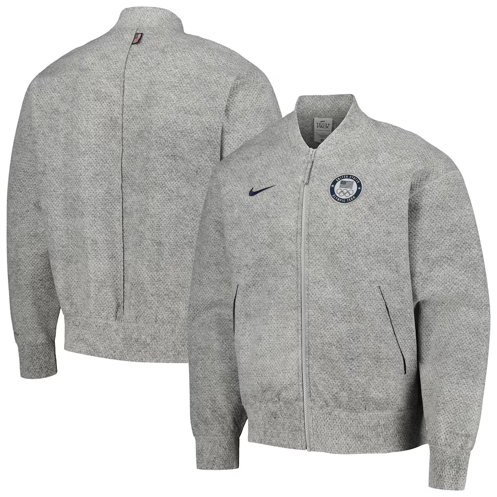 Men's Gray Team USA 2026 Summer Olympics Media Day Full-Zip Jacket