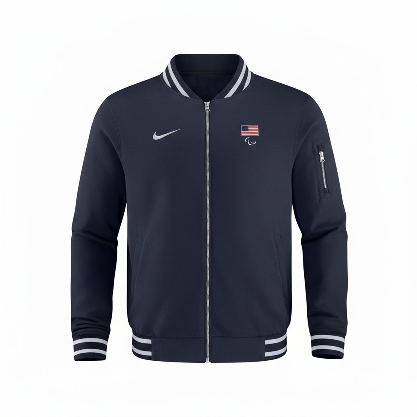 Men's Navy U.S. Paralympics Full-Zip Bomber Jacket