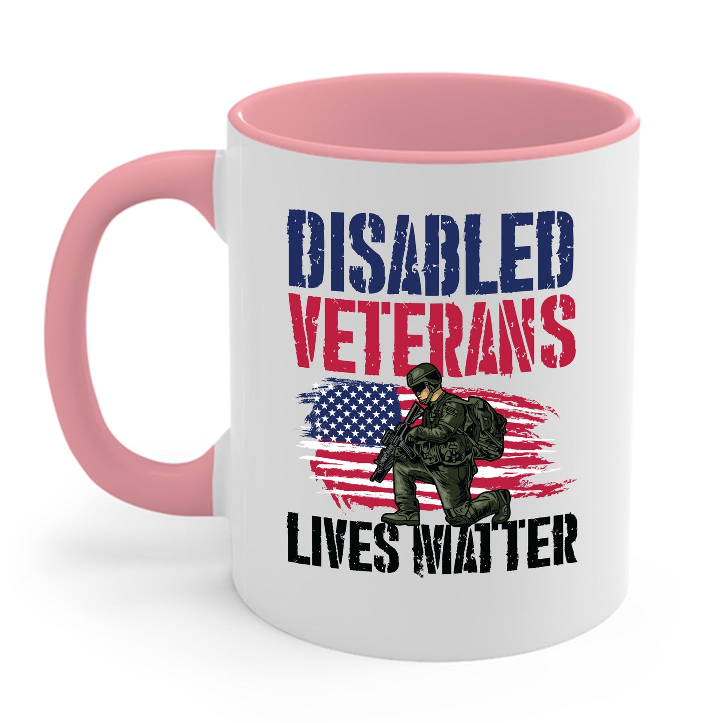 Disabled Veteran Lives Matter American US Flag Military Coffee Mug For Men Women