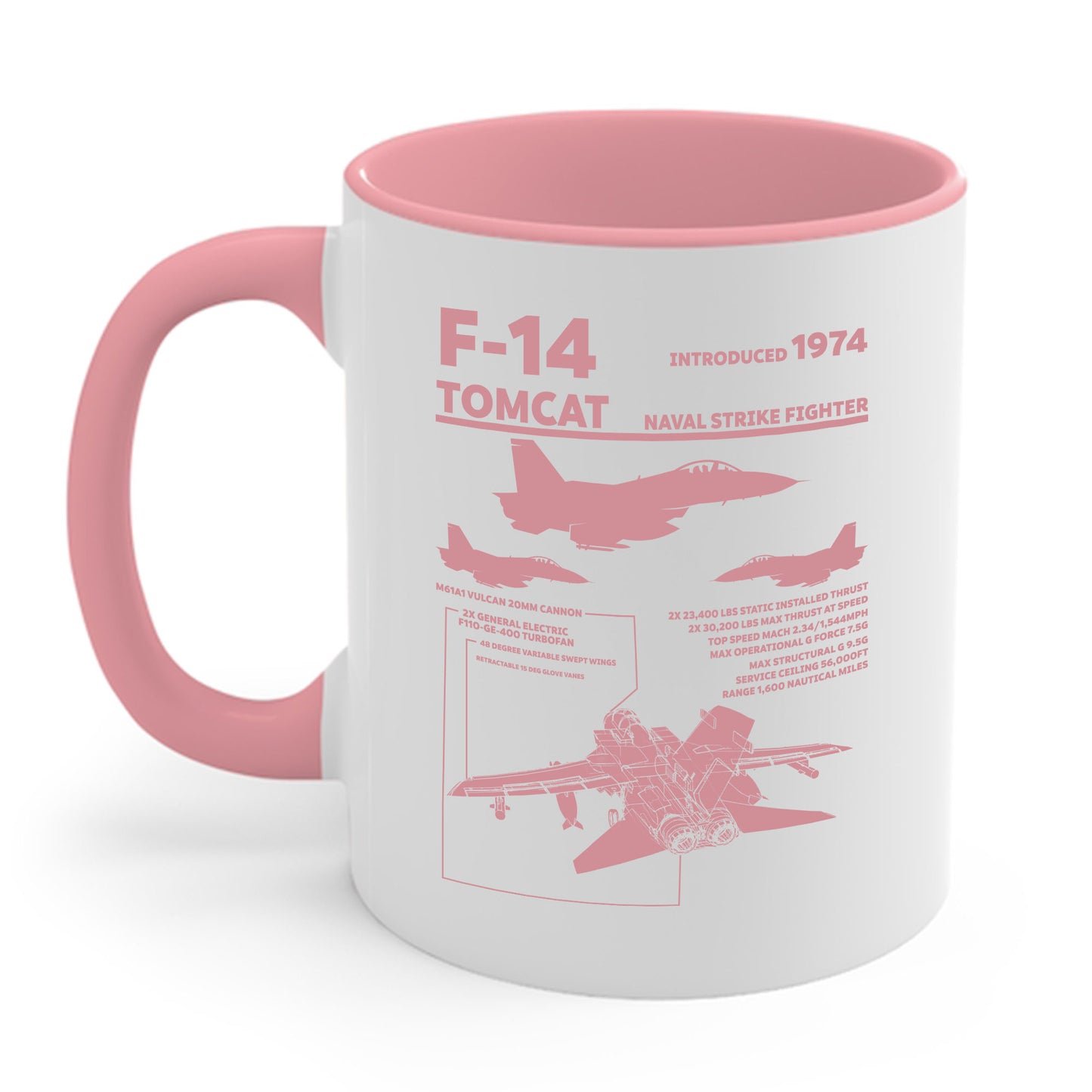 F-14 Tomcat Navy Fighter Jet Diagram Enthusiast Coffee Mug For Men Women