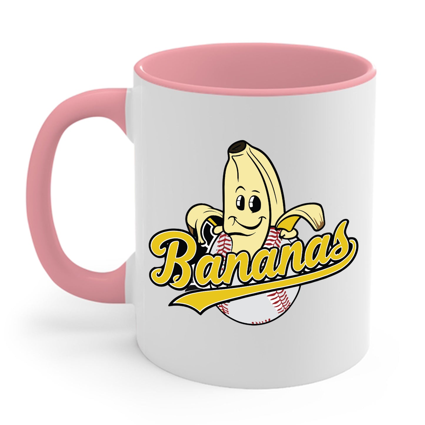 Funny Let's Go Bananas Baseball Coffee Mug For Baseball Lovers Men Women