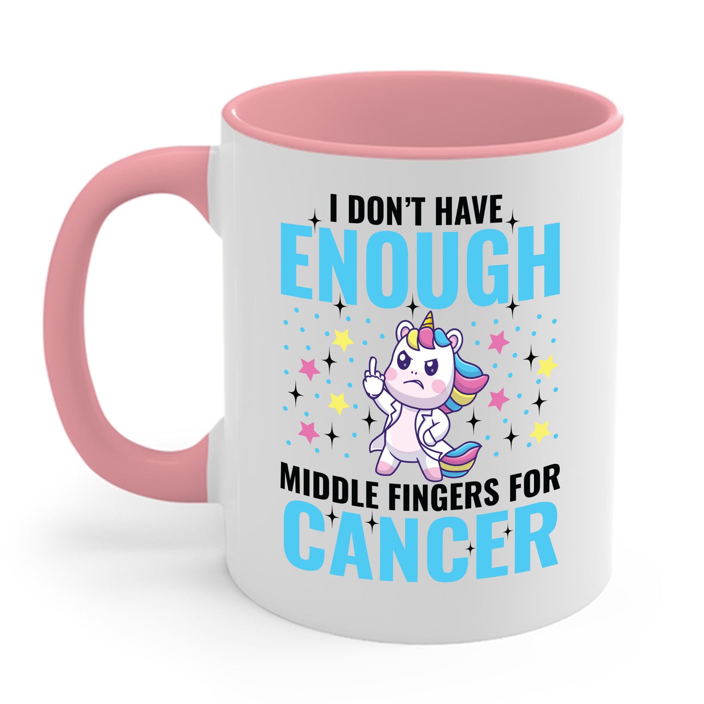 Funny I Don't Have Enough Middle Fingers For Cancer Unicorn Coffee Mug For Men Women