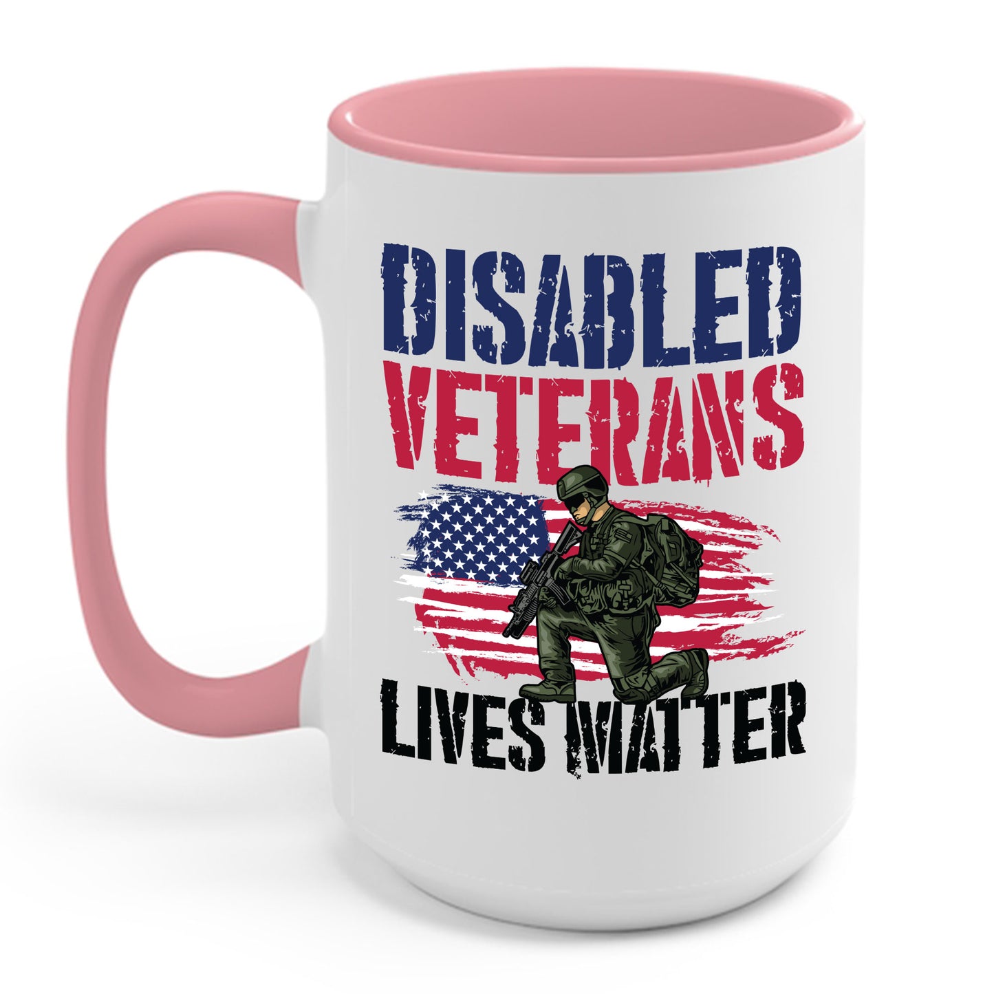 Disabled Veteran Lives Matter American US Flag Military Coffee Mug For Men Women