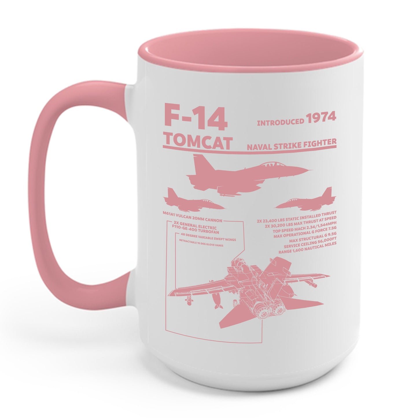 F-14 Tomcat Navy Fighter Jet Diagram Enthusiast Coffee Mug For Men Women