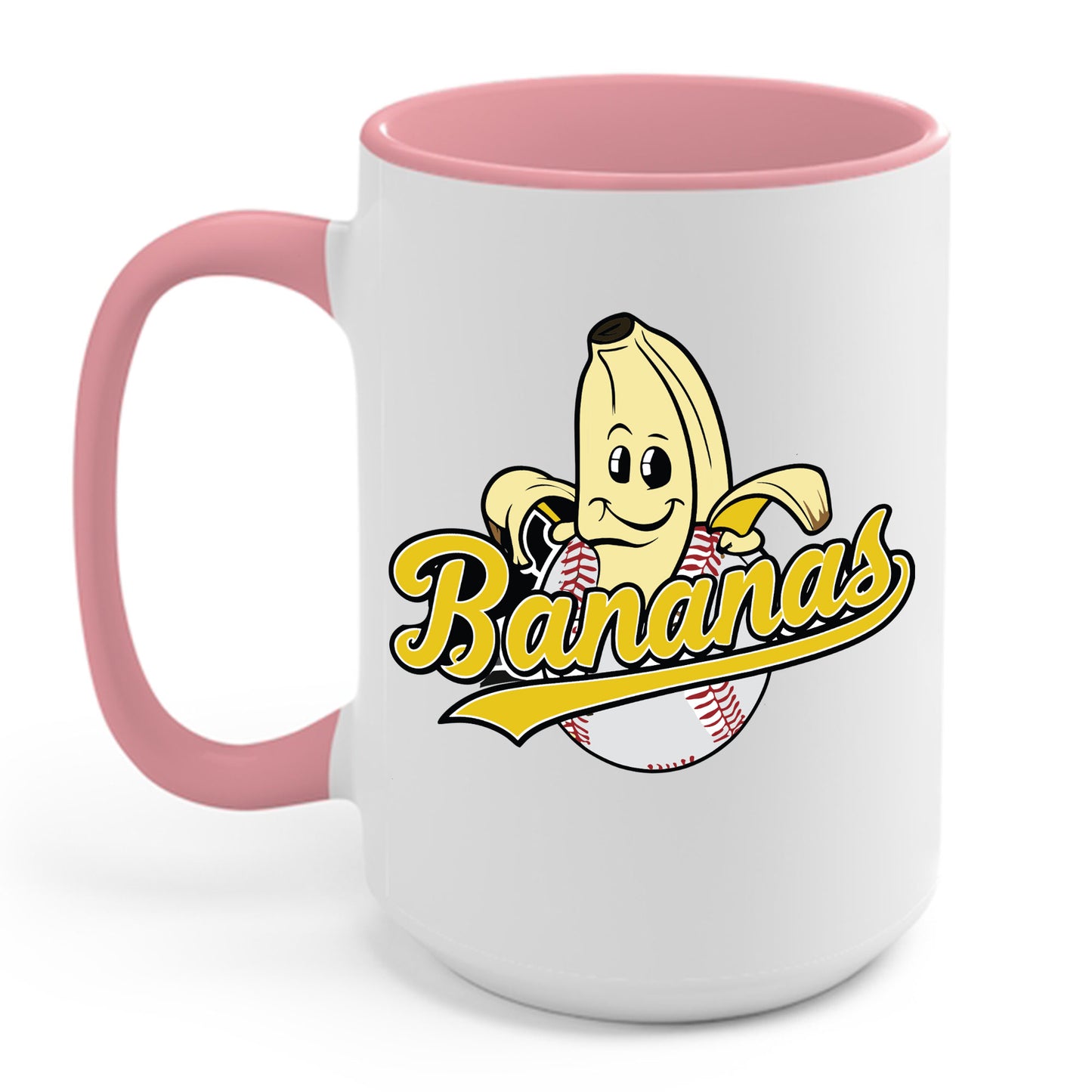 Funny Let's Go Bananas Baseball Coffee Mug For Baseball Lovers Men Women