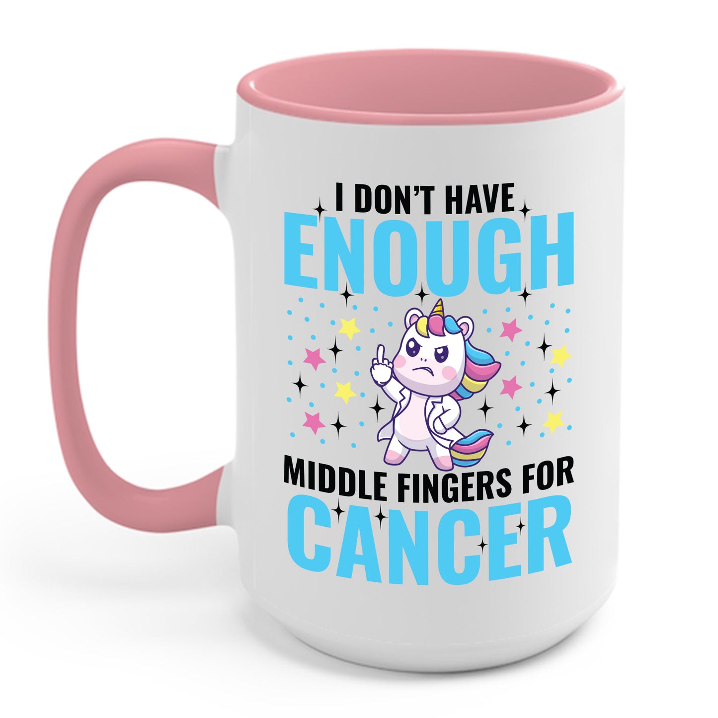 Funny I Don't Have Enough Middle Fingers For Cancer Unicorn Coffee Mug For Men Women