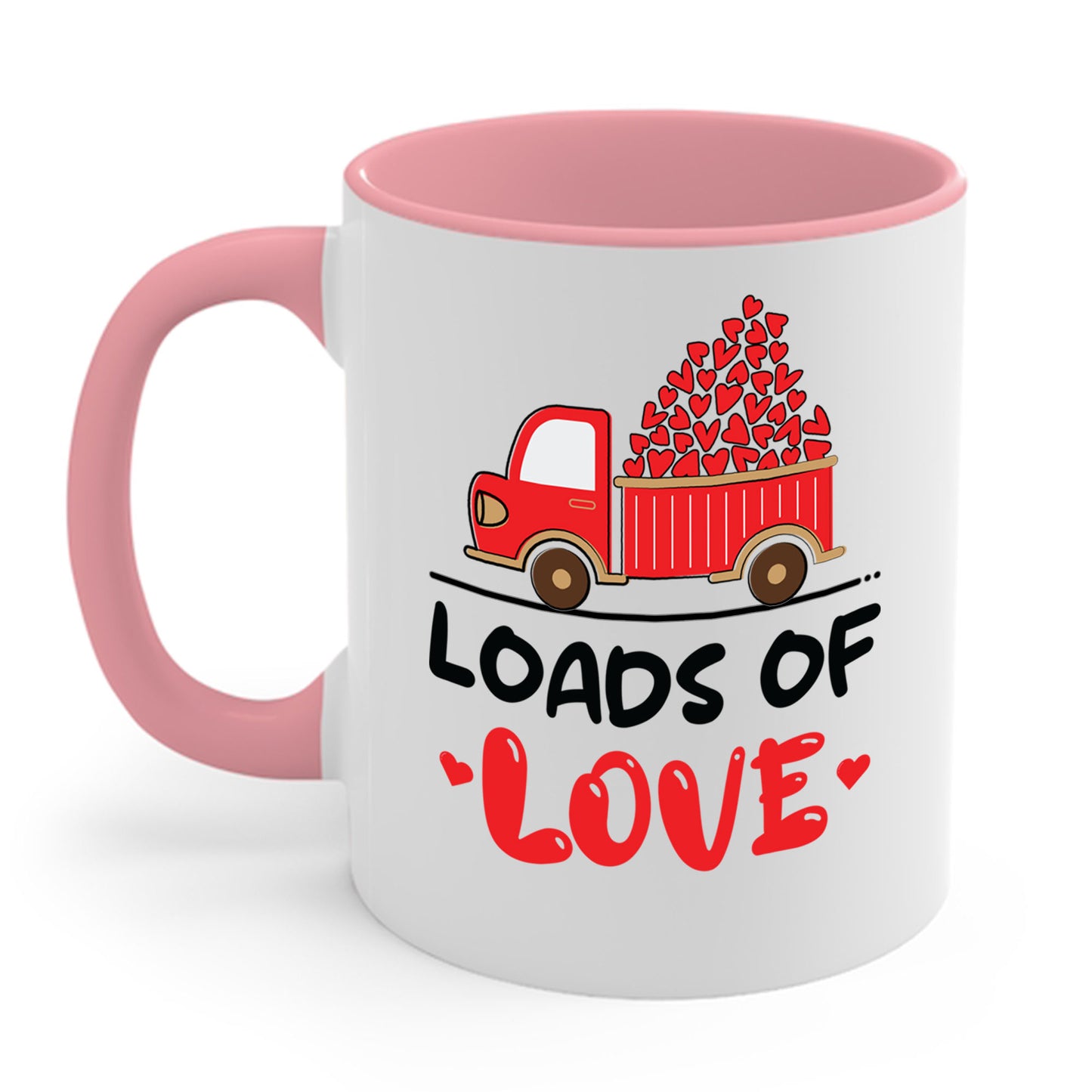 Funny Loads of Love Tractor Cute Valentines Day Truck Coffee Mug