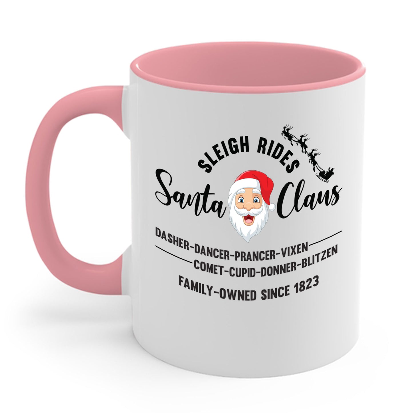 Vintage Santa Sleigh Rides Reindeer Retro Christmas Coffee Mug For Men Women