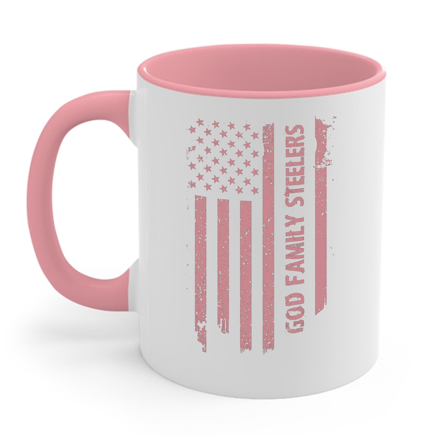 God Family Steelers Pro US American Flag Vintage Fathers Day Coffee Mug