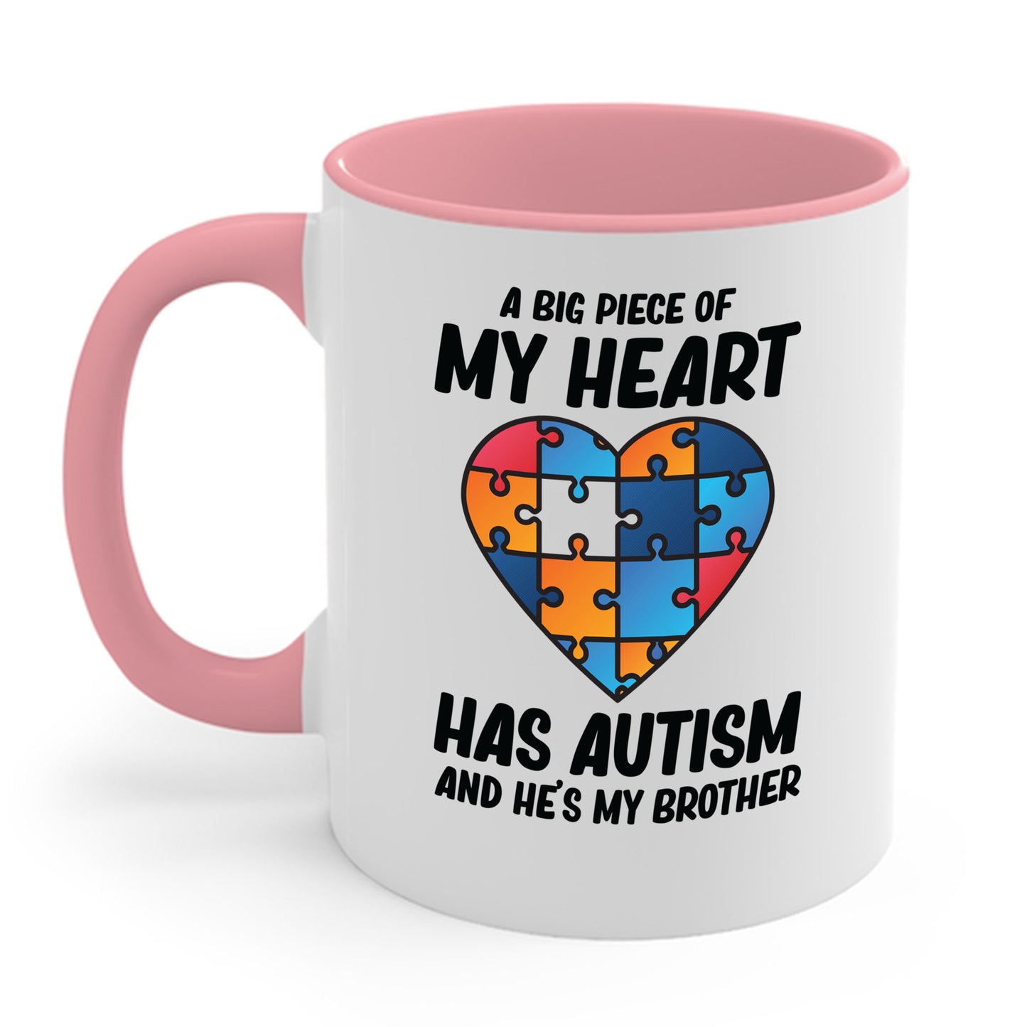 Big Peice Of My Heart Autism Awareness Sister Brother Autistic Kids Awareness Coffee Mug